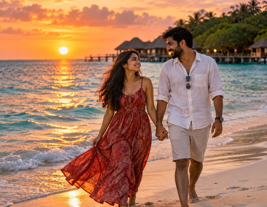 Couple on a beach holiday