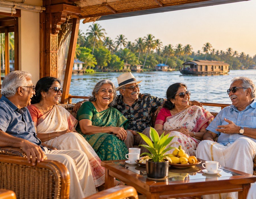 Senior citizens group on a Kerala trip